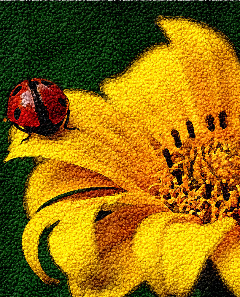 Sunflower and Ladybug Latch Hook Rug Kits, size 23.6''X15.8''