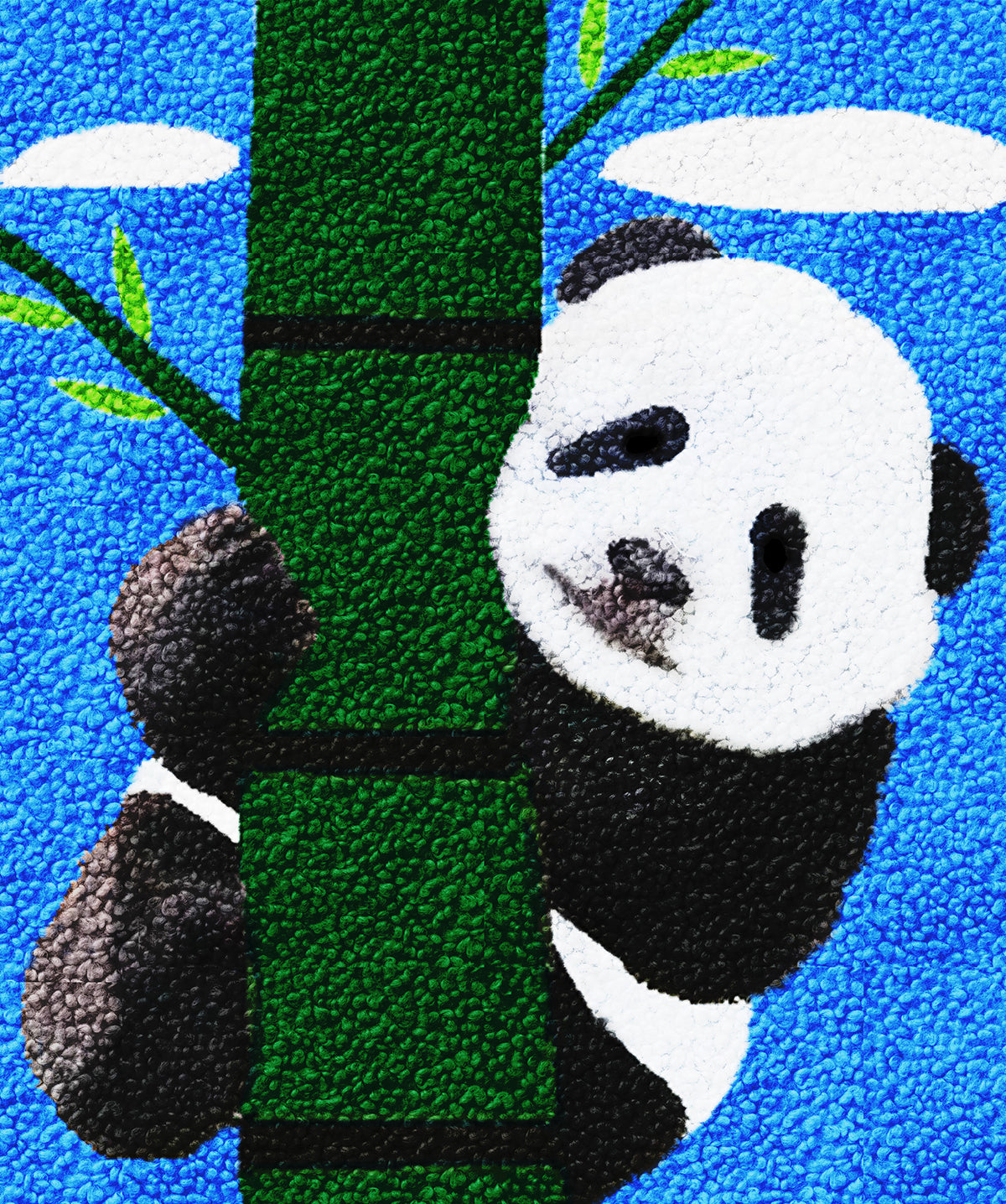 Panda Latch Hook Rug Kits for kids, size 40X40cm/15.7''X15.7''