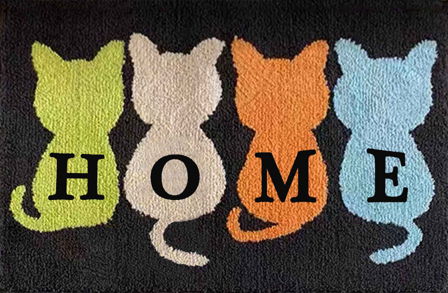 Cat HOME latch hook kit, Size 60X40cm/23.6''X15.8''