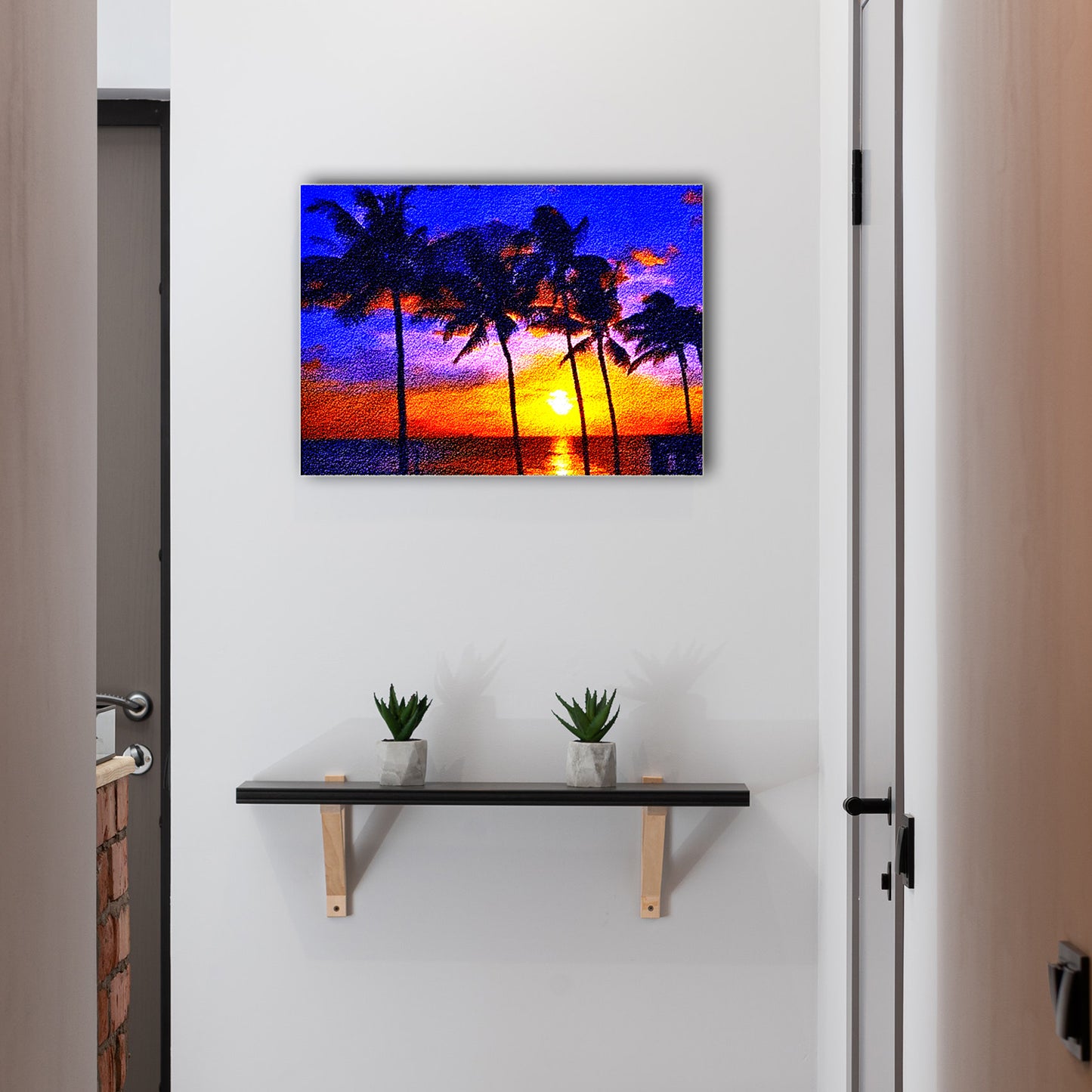 Hawaii Evening Landscape Latch Hook Rug Kits for Adults, Rug Size 60X40cm/23.6''X15.8''
