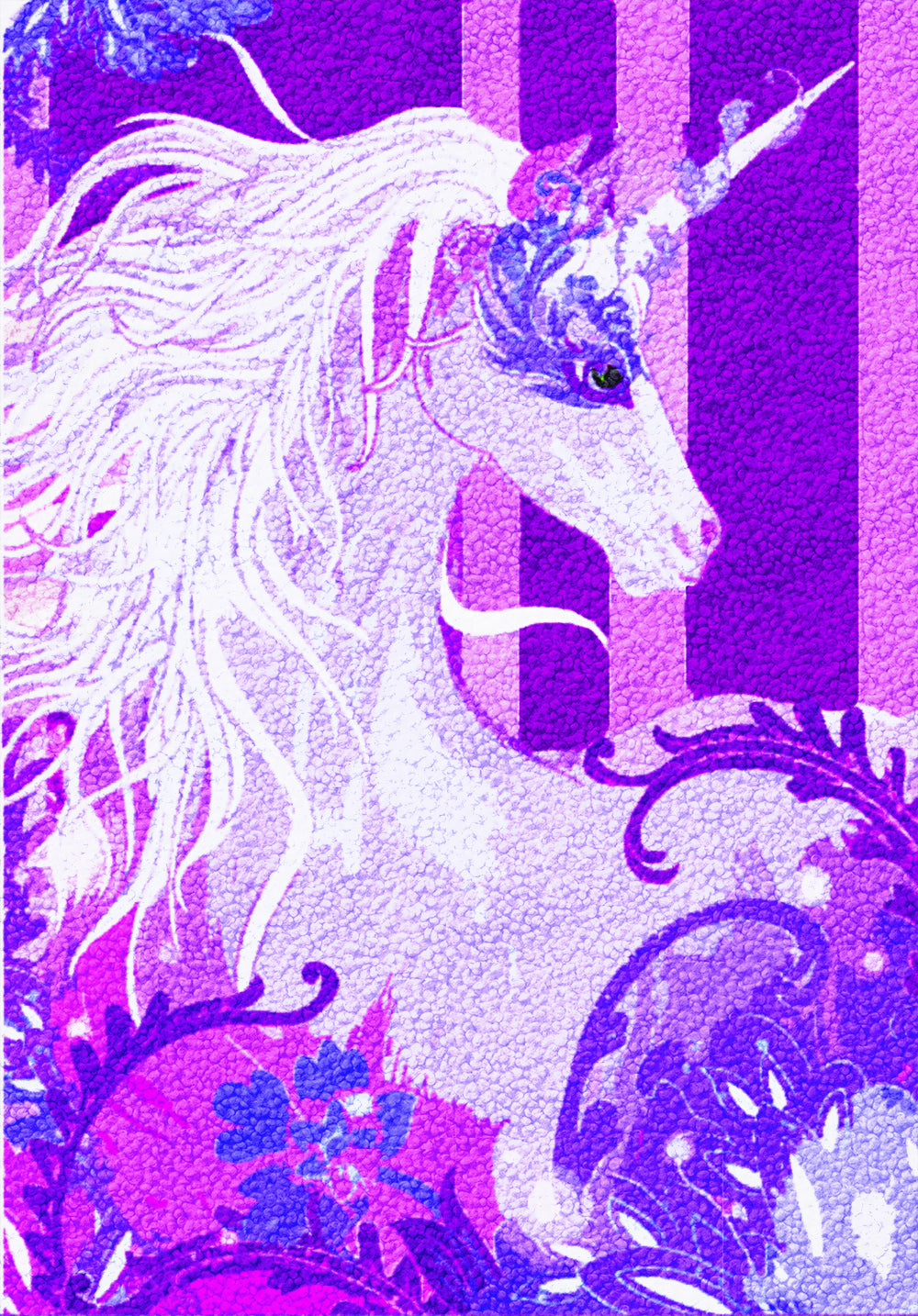 Purple unicorn Latch Hook Rug Kits, rug size 23.6" X 15.8"/60x40cm